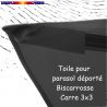 Toile Gris Souris CARREE 3x3 pour Parasol Déporté Biscarrosse