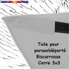 Toile Blanc CARREE 3x3 pour Parasol Déporté Biscarrosse : détail du fourreau pour la fixation de la toile en bout de baleine
