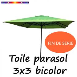 Toile de remplacement pour parasol carré 3x3 Bicolor Vert Vert