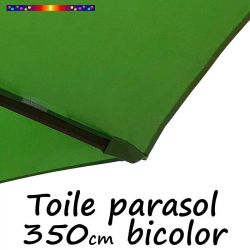 Toile Collector Bicolore Vert-Vert Ø350 cm (8 cotés - parasol mât central Lacanau) : détail Pochon pour fixation de la toile sur