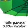 Toile Collector Bicolore Vert-Vert Ø350 cm (8 cotés - parasol mât central Lacanau) : vu de dessous