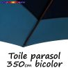 Toile Collector Bicolore Bleu-Bleu Ø350 cm (8 cotés - parasol mât central Lacanau) : détail Pochon pour fixation de la toile sur