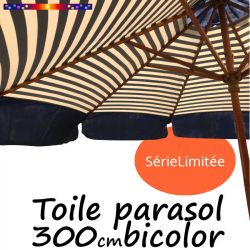 Toile Collector Retro Bleu Ø300 cm (8 cotés - parasol mât central Lacanau)