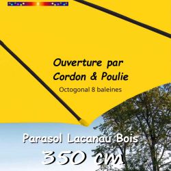 Parasol Lacanau Tournesol 350 cm Bois Cordon