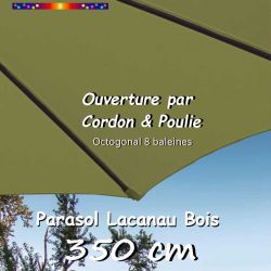 Parasol Lacanau Lichen 350 cm Bois Cordon