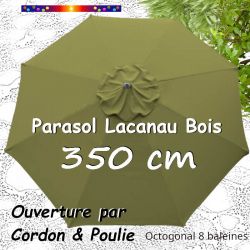 Parasol Lacanau LICHEN 350 cm Bois Cordon