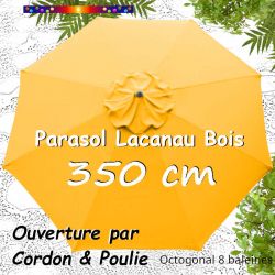Parasol Lacanau TOURNESOL 350 cm Bois Cordon