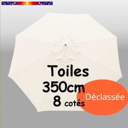 Toile DECLASSEE Ecru Crème Ø350 cm (8 cotés-mât central Lacanau)