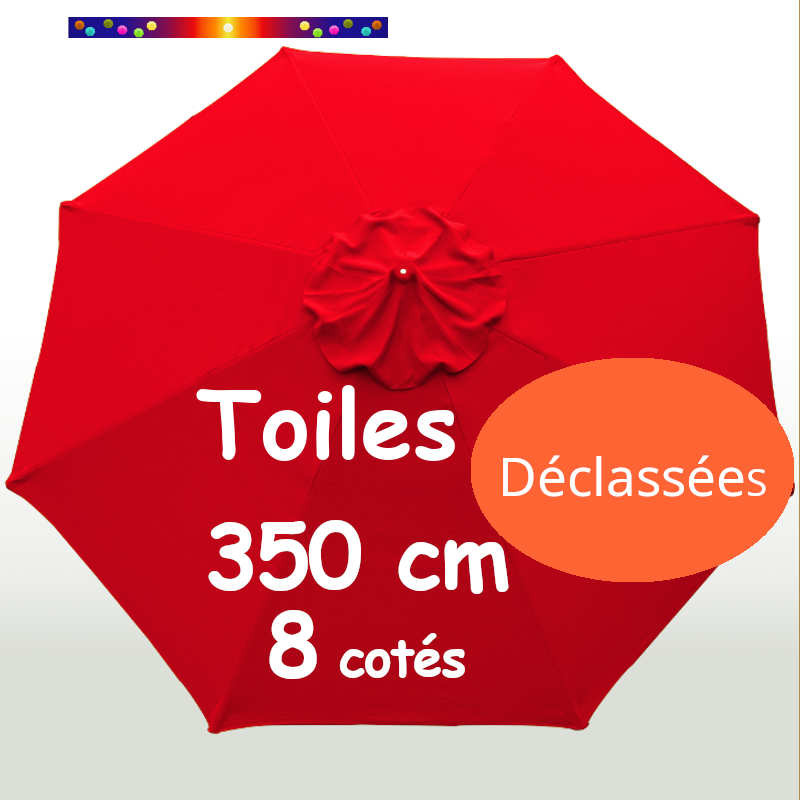 Toile DECLASSEE 350cm ( 8 cotés - parasol mât central Lacanau)