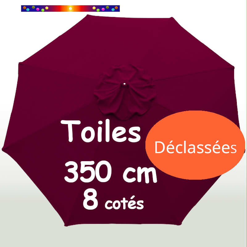 Toile DECLASSEE 350cm ( 8 cotés - parasol mât central Lacanau)