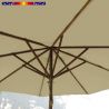 Parasol Lacanau Soie Grège 300 cm Bois&Cordon : système d'ouverture vue de dessous