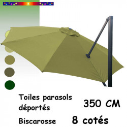 Toile de remplacement OCTOGONALE 350 CM pour Parasol EXCENTRE Biscarrosse Couleur Vert Lichen