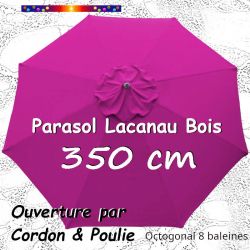 Parasol Lacanau Fucshia 350 cm Bois Cordon