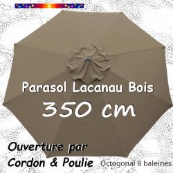 Parasol Lacanau CHAMOIS 350 cm Bois Cordon