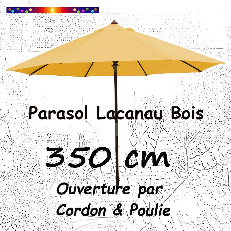 Parasol Lacanau TOURNESOL 350 cm Bois Cordon