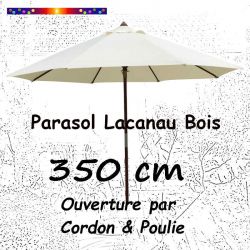 Parasol Lacanau ECRU Crème 350 cm Bois Cordon