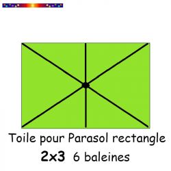 Toile (€c☼180g) Vert Lime 2x3 (rectangle 6baleines Lacanau mât central) : position des 6 baleines