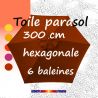 Toile Terracotta Brique Ø300 cm (6 cotés-mât central Lacanau)