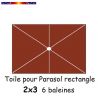 Toile New Terra 2x3 (rectangle 6baleines Lacanau mât central)  : position des 6 baleines