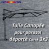 Toile Canopée Bleue pour Parasol Déporté CARREE 3x3 : gros plan sur la toile