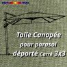 Toile Canopée Vert pour Parasol Déporté CARREE 3x3 : gros plan sur la toile