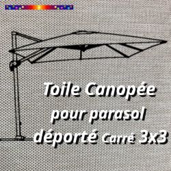 Toile Canopée Ecrue pour Parasol Déporté CARREE 3x3 : gros plan sur la toile