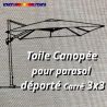 Toile Canopée Ecrue pour Parasol Déporté CARREE 3x3 : gros plan sur la toile