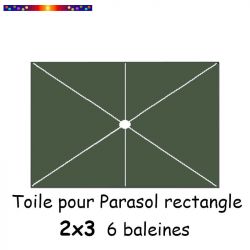 Toile Vert Ginkgo 2x3 (rectangle 6baleines Lacanau mât central)  : position des 6 baleines