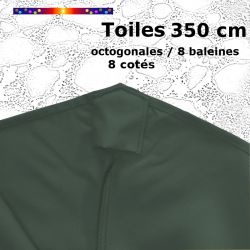 Toile Vert Ginkgo Ø350 cm (8 cotés-mât central Lacanau) : détail du fourreau de fixation en bout de baleine