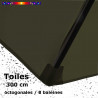 Toile Vert Kombu Ø300 cm (8 cotés-mât central Lacanau) : fixation par fourreau en bout de baleine