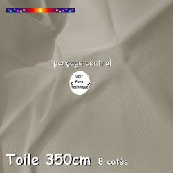 Toile Soie Grège Ø350 cm (8 cotés-mât central Lacanau) : perçage central