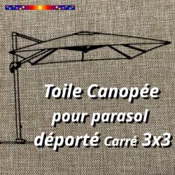 Toile Canopée Taupe pour Parasol Déporté CARREE 3x3 : gros plan sur la toile