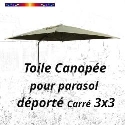 Toile Canopée Vert pour Parasol Déporté CARREE 3x3 : la toile sur le parasol