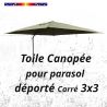 Toile Canopée Vert pour Parasol Déporté CARREE 3x3 : la toile sur le parasol