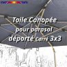 Toile Canopée Bleue pour Parasol Déporté CARREE 3x3