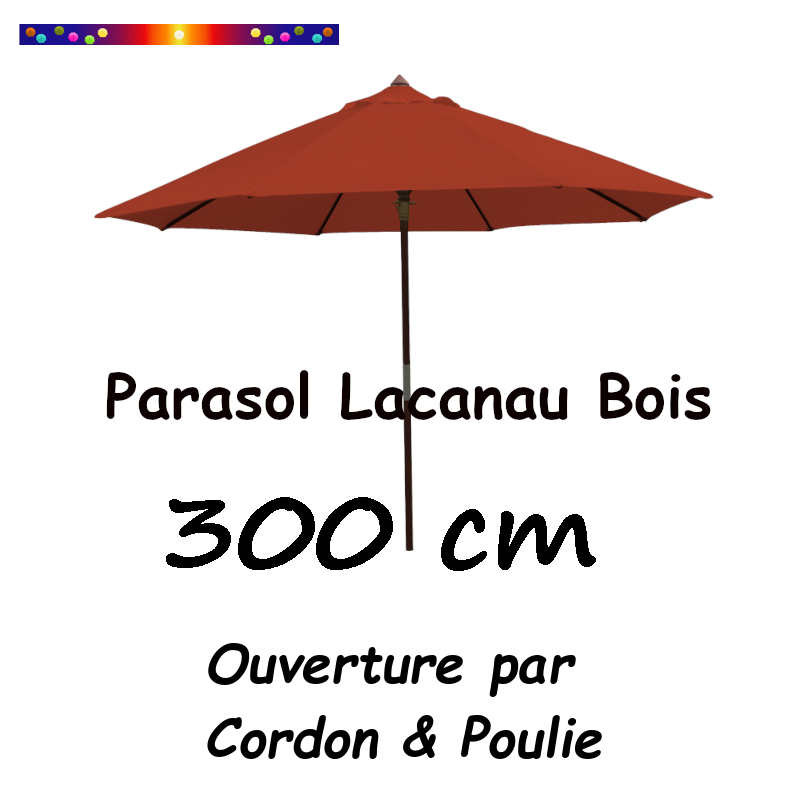 Parasol Lacanau Terracotta New 300 cm Bois&Cordon