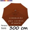 Parasol Lacanau Terracotta New 300 cm Bois&Cordon Toile vue de dessus