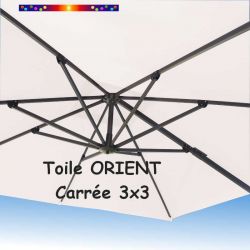 Toile Orient Ecru Blanc Cassé 3x3 pour Parasol Déporté Biscarrosse ORIENTABLE