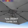 Toile Orient Ecru Gris Foncé 3x3 pour Parasol Déporté Biscarrosse ORIENTABLE