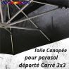 Toile Canopée Gris Foncé pour Parasol Déporté CARREE 3x3