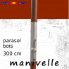 Parasol Lacanau Terracotta 300 cm Bois Manivelle : détail de la manivelle