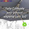 Toile Canopée Bleue pour Parasol Déporté CARREE 3x3