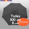 Toile DECLASSEE Gris Flanelle Ø300 cm (8 cotés-mât central Lacanau)