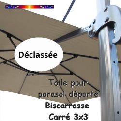 Toile Taupe CARREE 3x3 pour Parasol Déporté Biscarrosse