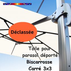 Toile Ecru CARREE 3x3 pour Parasol Déporté Bisca (déclassée)