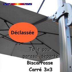 Toile €c☼ Grise pour parasol déporté CARRE 3x3