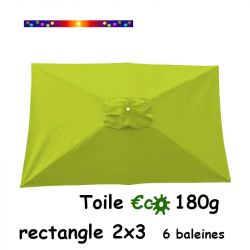 Toile (€c☼180g) Vert Lime 2x3 (rectangle 6baleines Lacanau mât central)