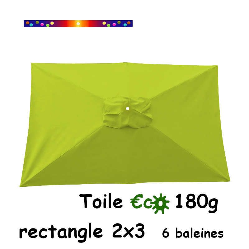Toile (€c☼180g) Vert Lime 2x3 (rectangle 6baleines Lacanau mât central) Toile (€c☼180g) Vert Lime 2x3 (rectangle 6baleines Lacanau mât central)