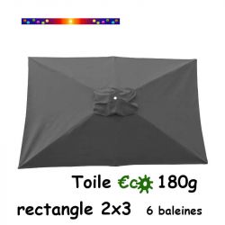Toile (€c☼180g) GRIS Foncé 2x3 (rectangle 6baleines Lacanau mât central)
