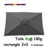 Toile (€c☼180g) GRIS Foncé 2x3 (rectangle 6baleines Lacanau mât central)
